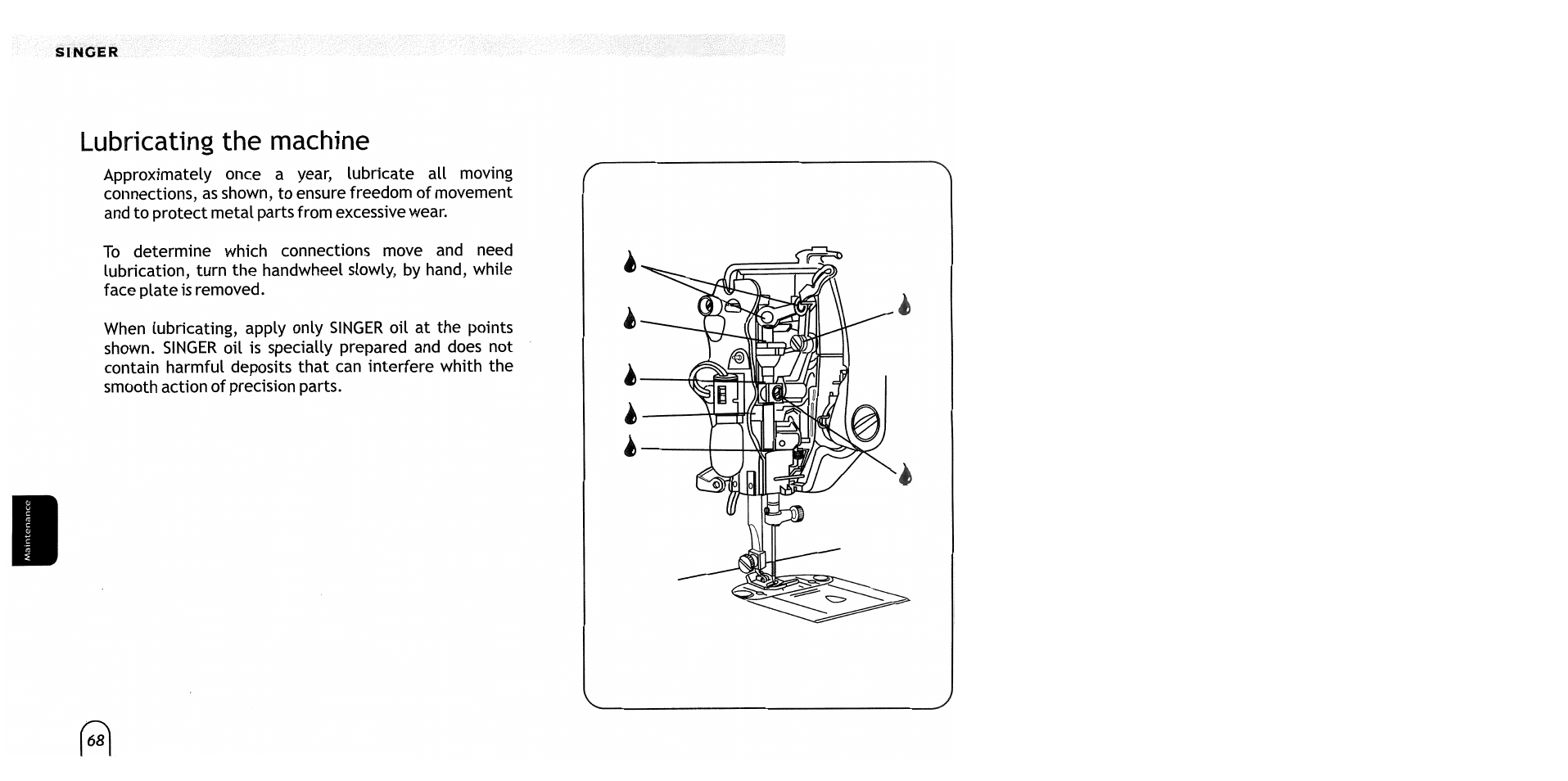Lubricating the machine, Cleaning the machine, Sìncer | SINGER 2517 Merritt User Manual | Page 70 / 80