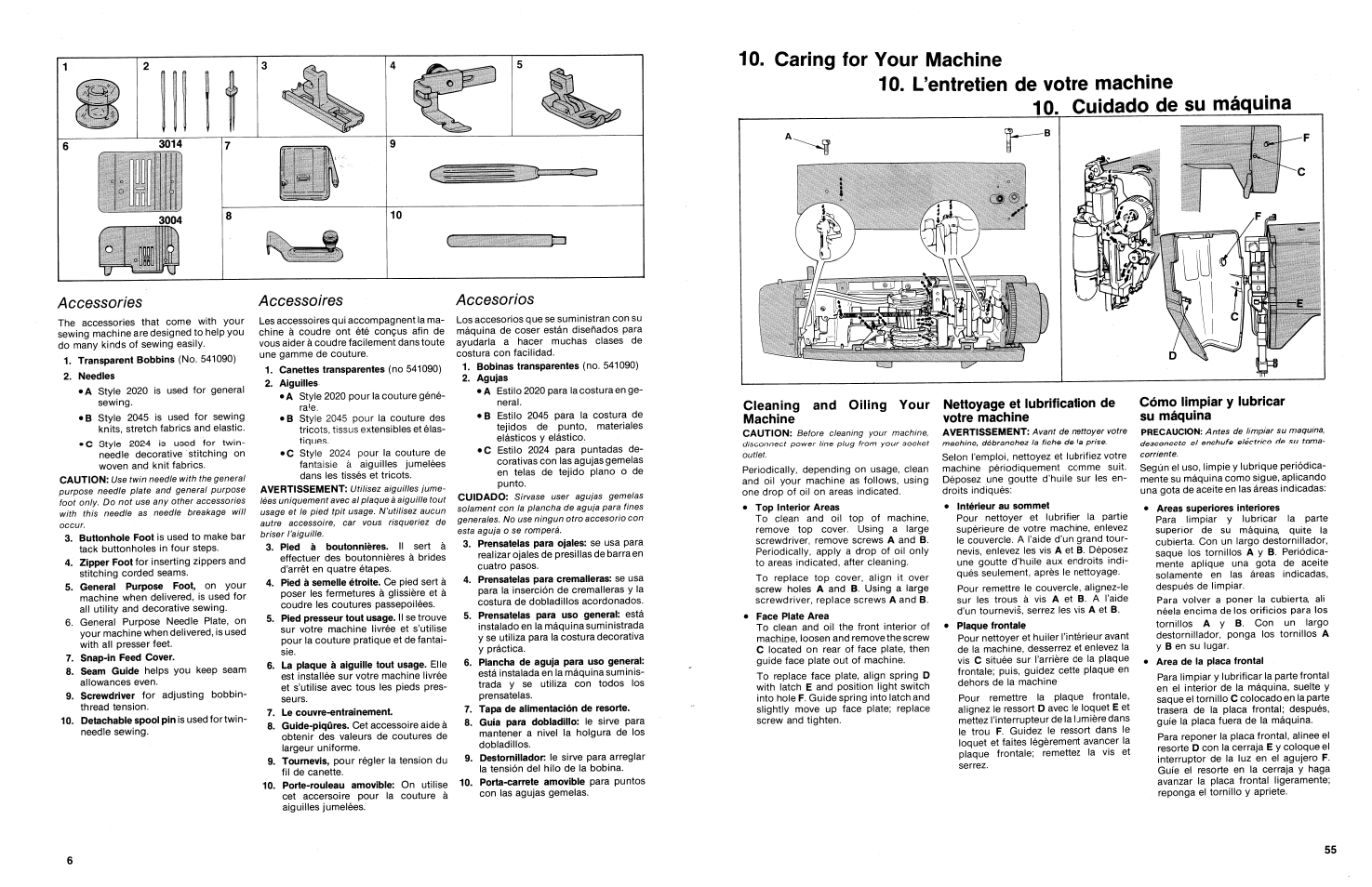 Accessories, Accessoires, Accesorios | SINGER 3014 User Manual | Page 8 / 64