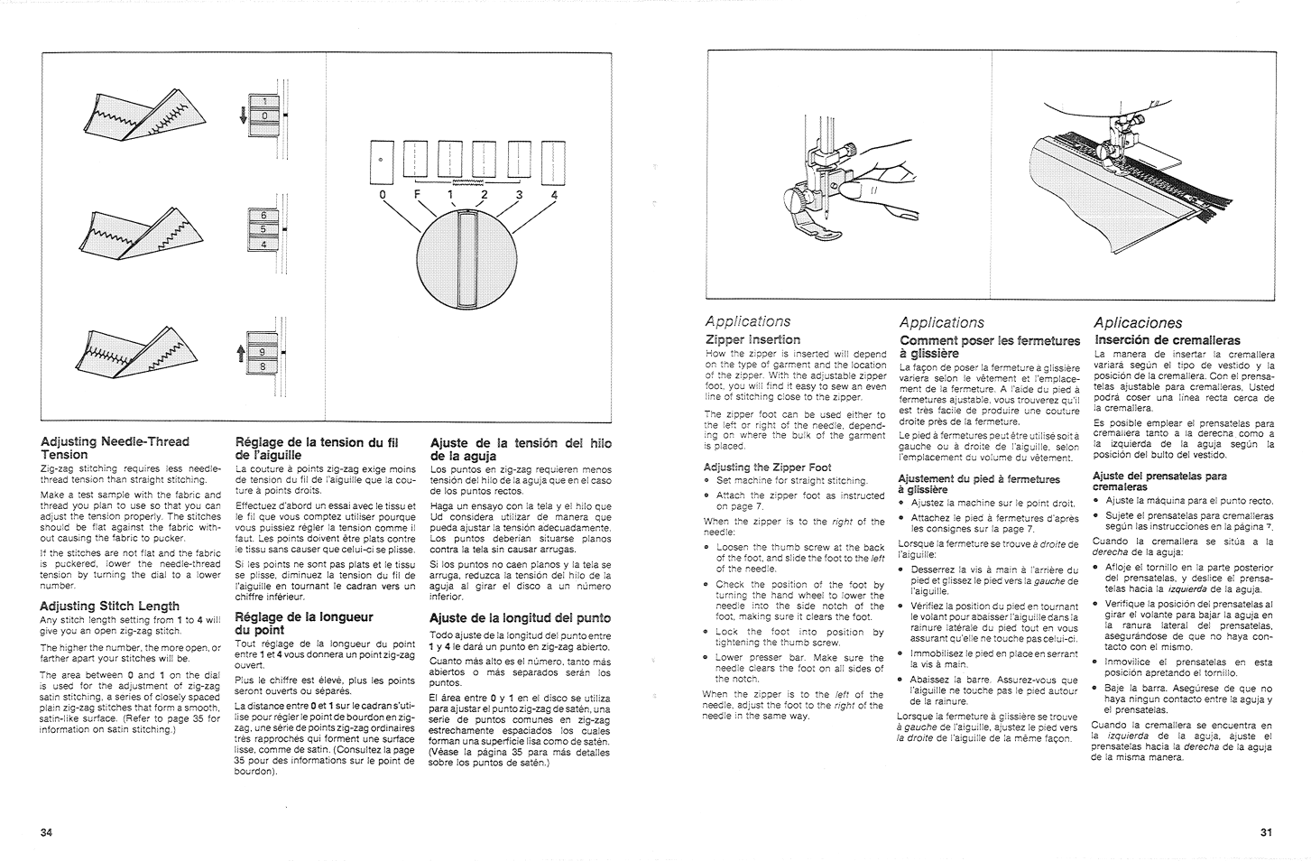 Réglage de la tension du fli, Réglage de la longueur | SINGER 3015 User Manual | Page 36 / 68