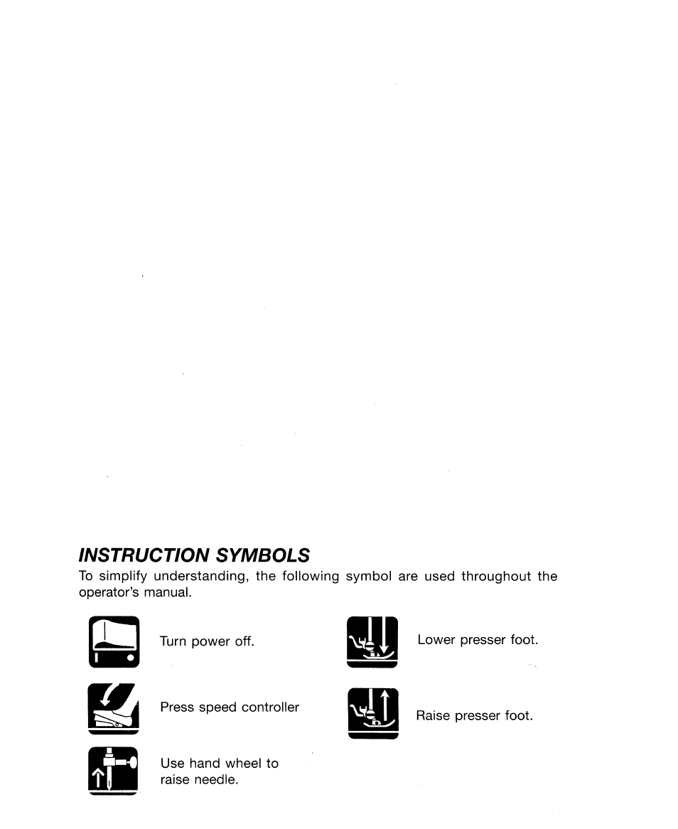 Instruction symbols | SINGER 30518 User Manual | Page 2 / 36