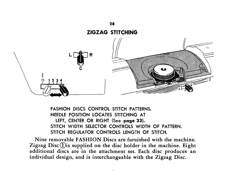 Zigzag stitching | SINGER 1360 Style-O-Matic User Manual | Page 30 / 82