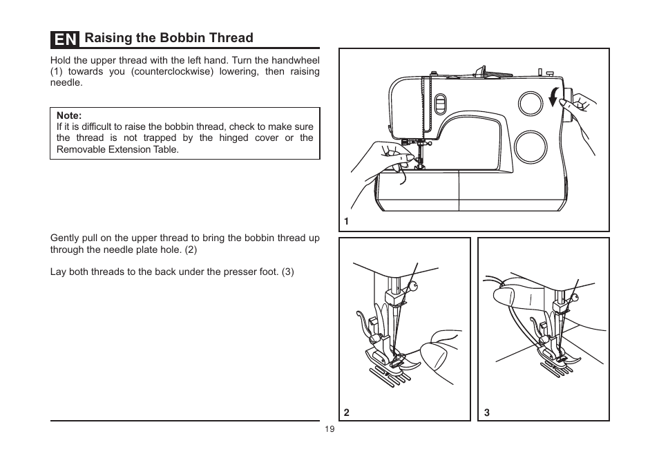 Raising the bobbin thread | SINGER 3321 TALENT User Manual | Page 26 / 62