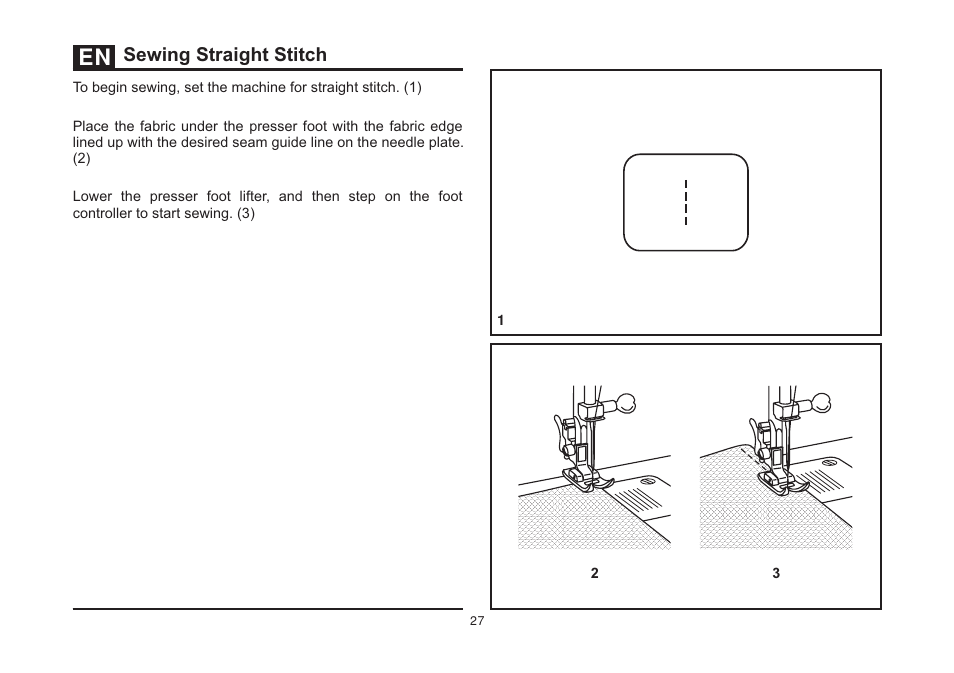 Sewing straight stitch | SINGER 3321 TALENT User Manual | Page 34 / 62