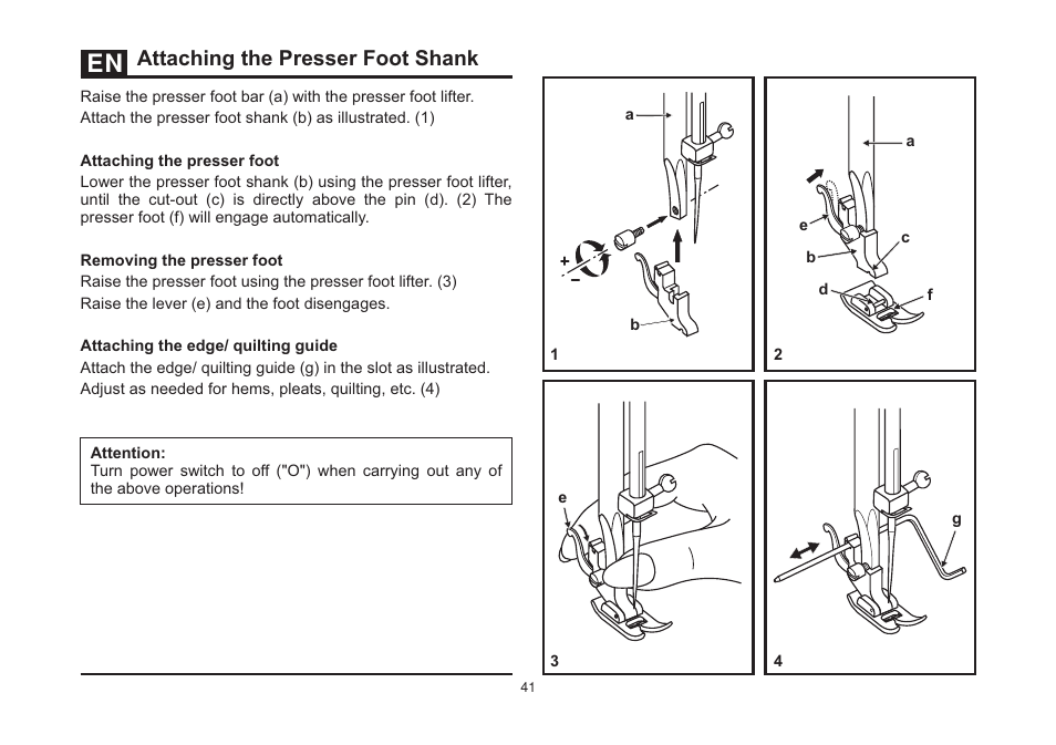 Attaching the presser foot shank | SINGER 3321 TALENT User Manual | Page 48 / 62