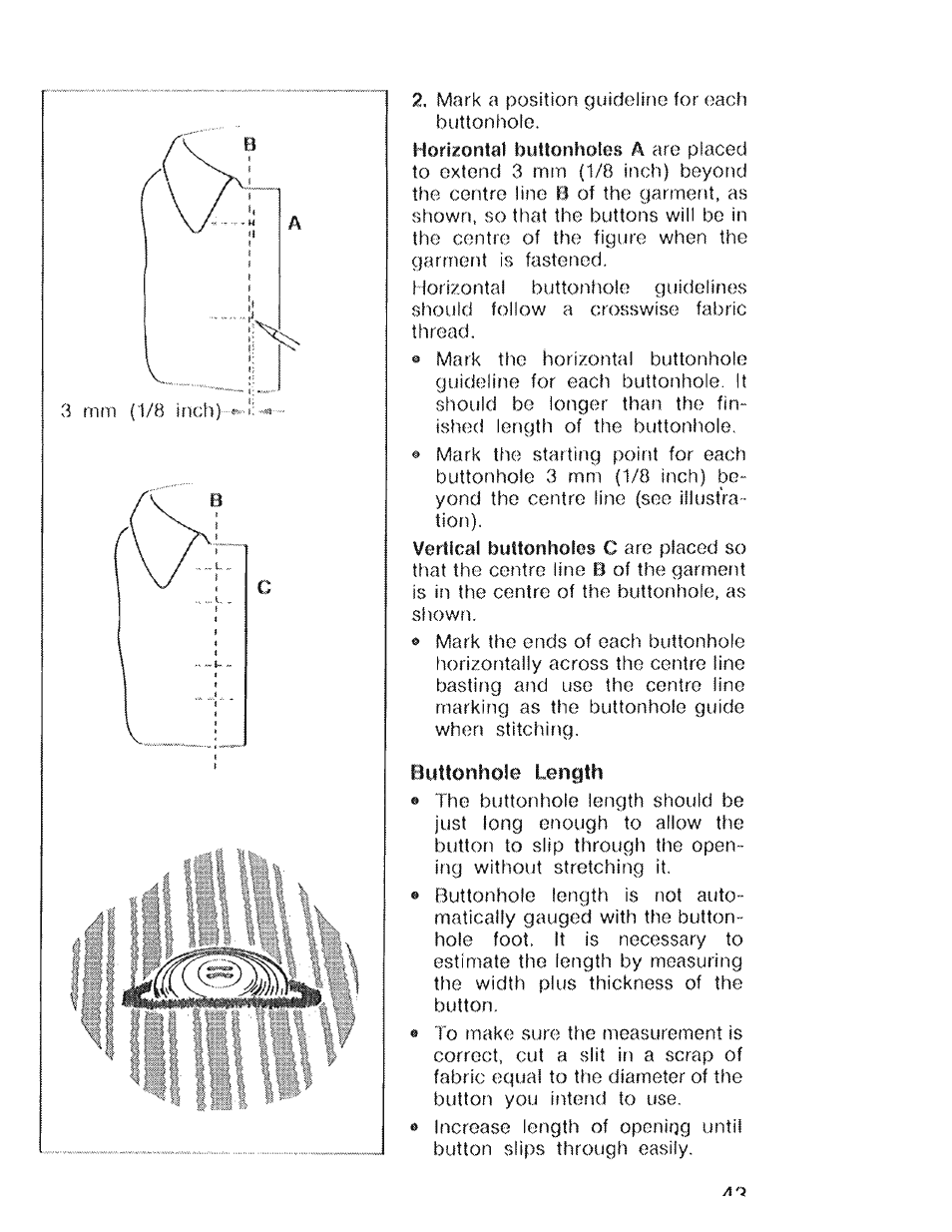 Buttonhole length | SINGER 4022 User Manual | Page 45 / 56