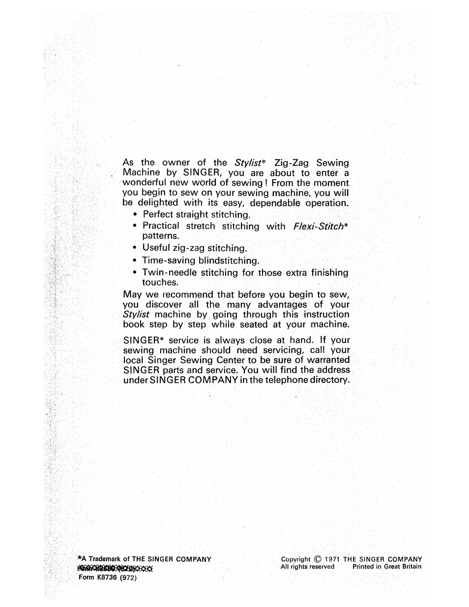 SINGER 413 User Manual | Page 2 / 64
