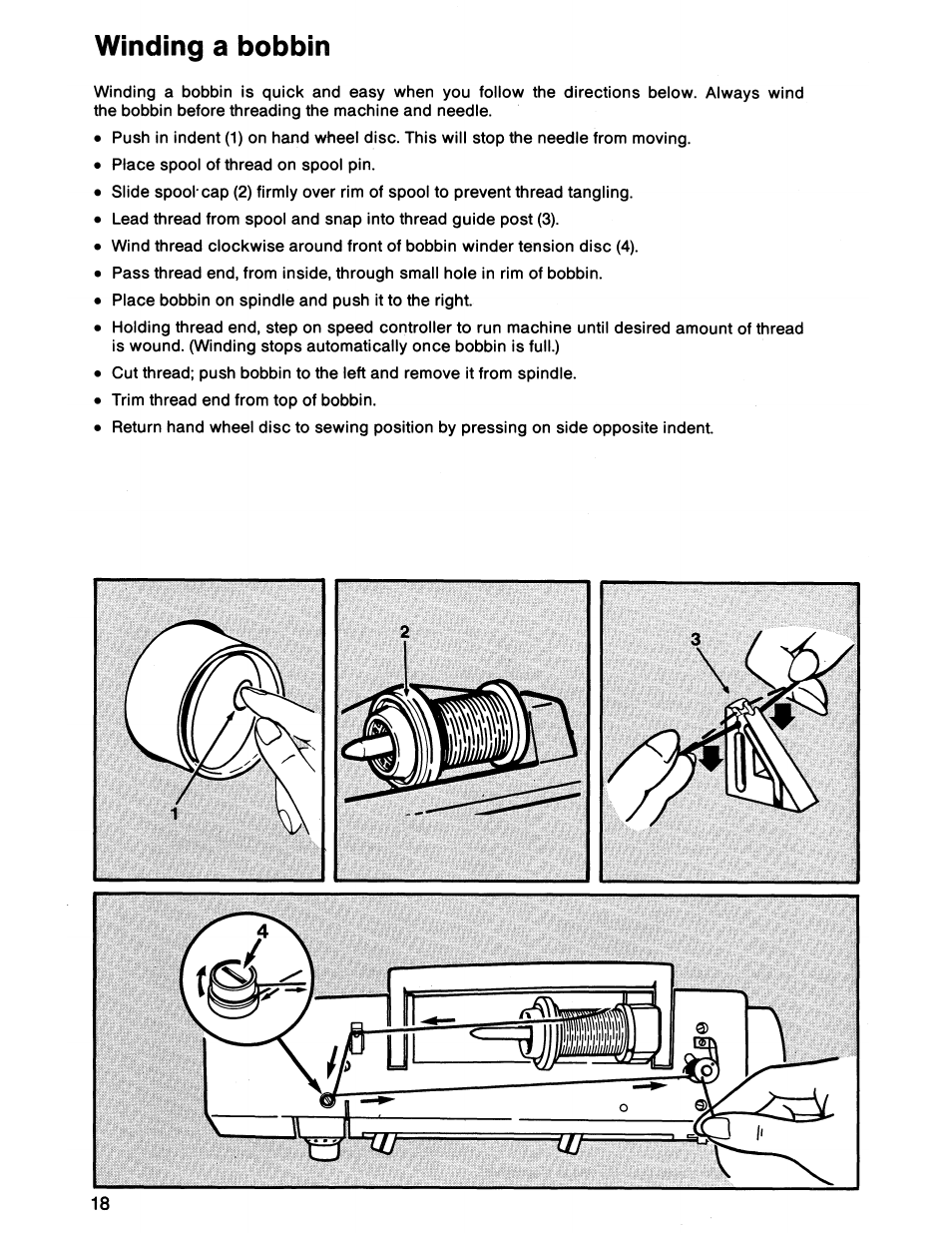 Winding a bobbin | SINGER 7011 User Manual | Page 20 / 78