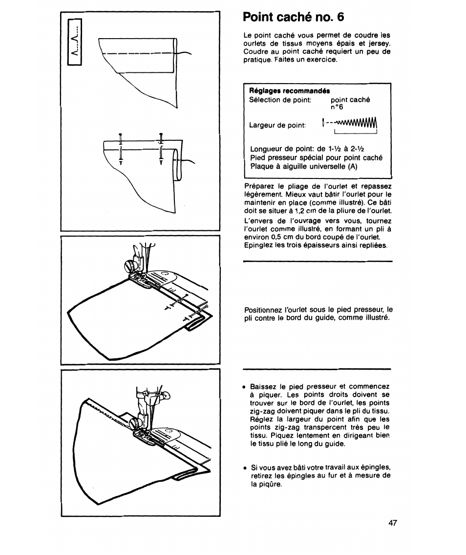 Point caché no. 6 | SINGER 7021 Merritt User Manual | Page 49 / 88