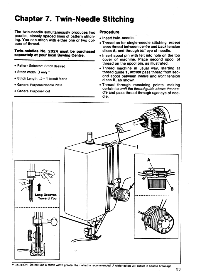 Chapter 7. twin-needle stitching | SINGER 5147 User Manual | Page 35 / 42