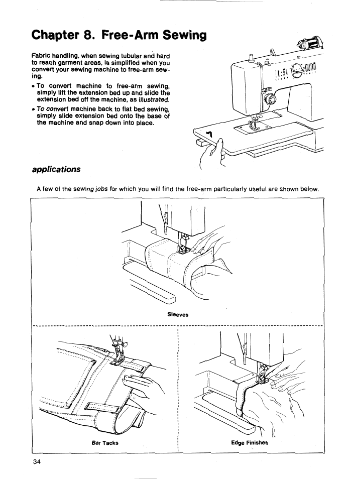 Chapter 8. free-arm sewing, Applications | SINGER 5147 User Manual | Page 36 / 42