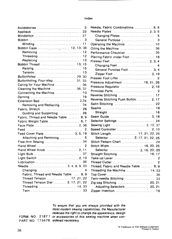 SINGER 5147 User Manual | Page 40 / 42