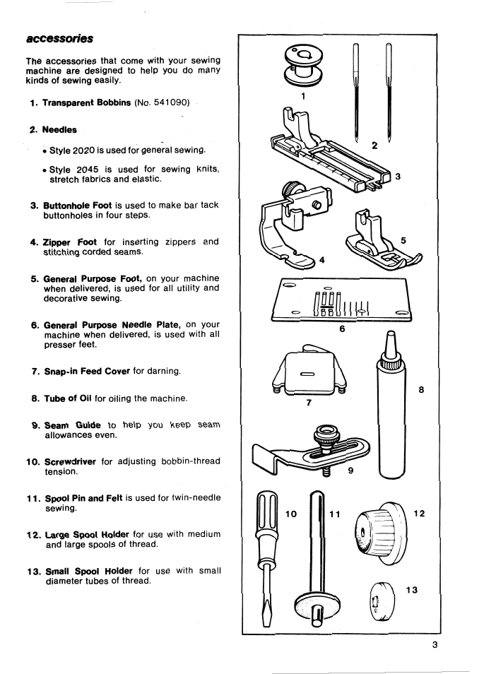 Accessories | SINGER 5147 User Manual | Page 5 / 42