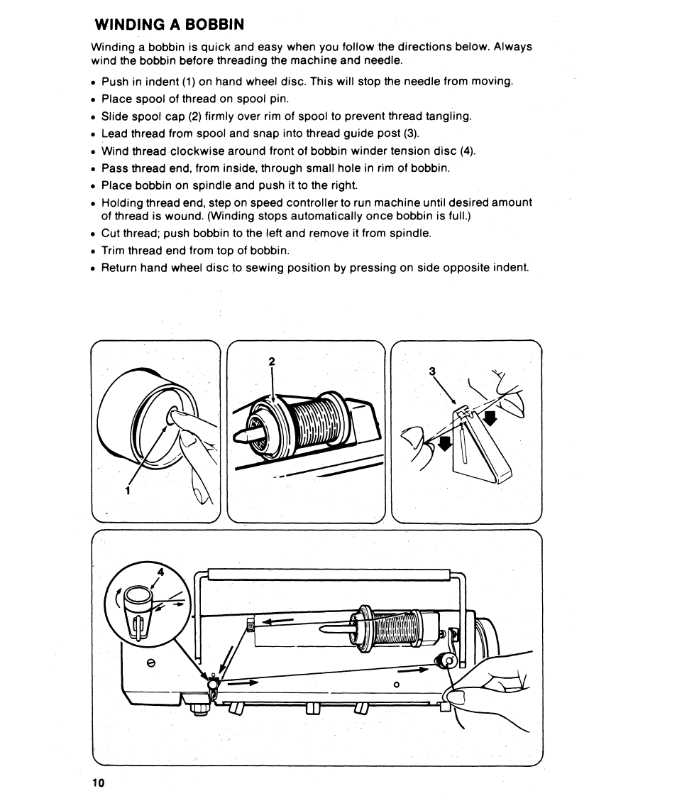 Winding a bobbin | SINGER 6215 User Manual | Page 12 / 48