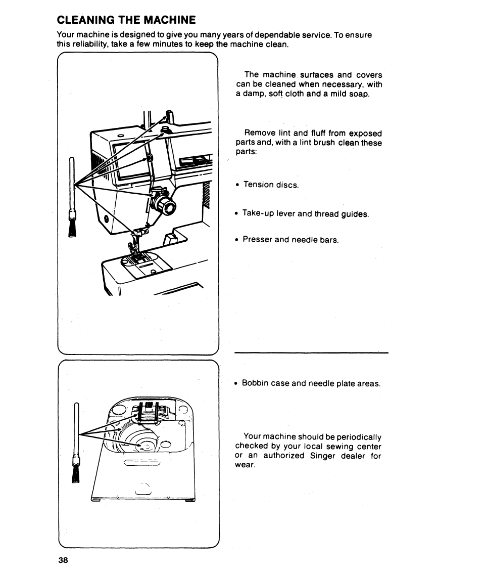 Cleaning the machine | SINGER 6215 User Manual | Page 40 / 48