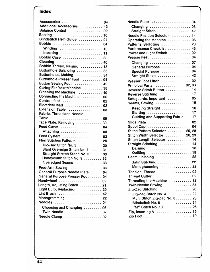 SINGER 6217 User Manual | Page 46 / 48