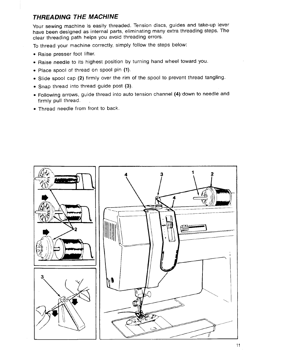 Threading the machine | SINGER 9113 User Manual | Page 13 / 40