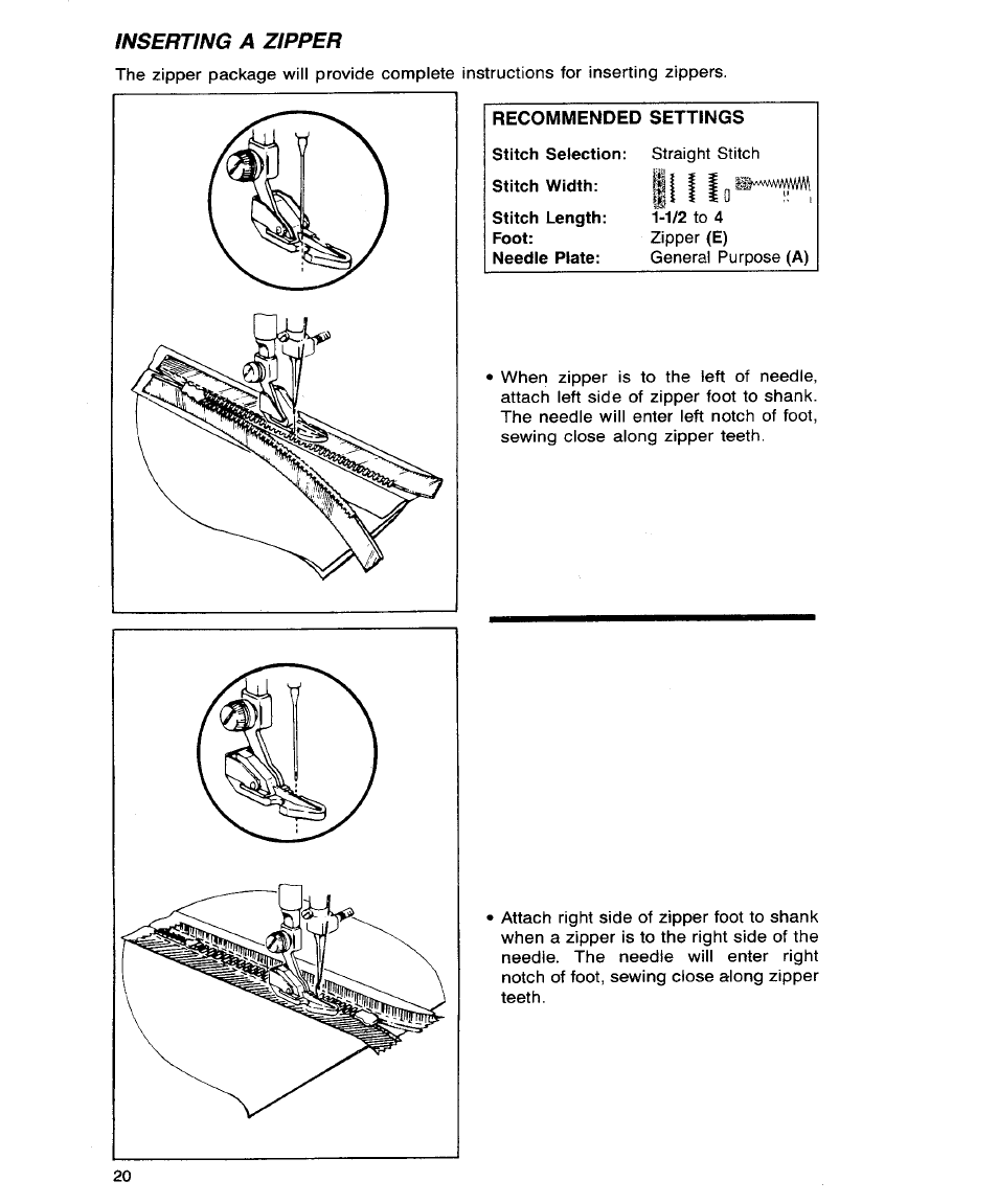 Inserting a zipper | SINGER 9113 User Manual | Page 22 / 40
