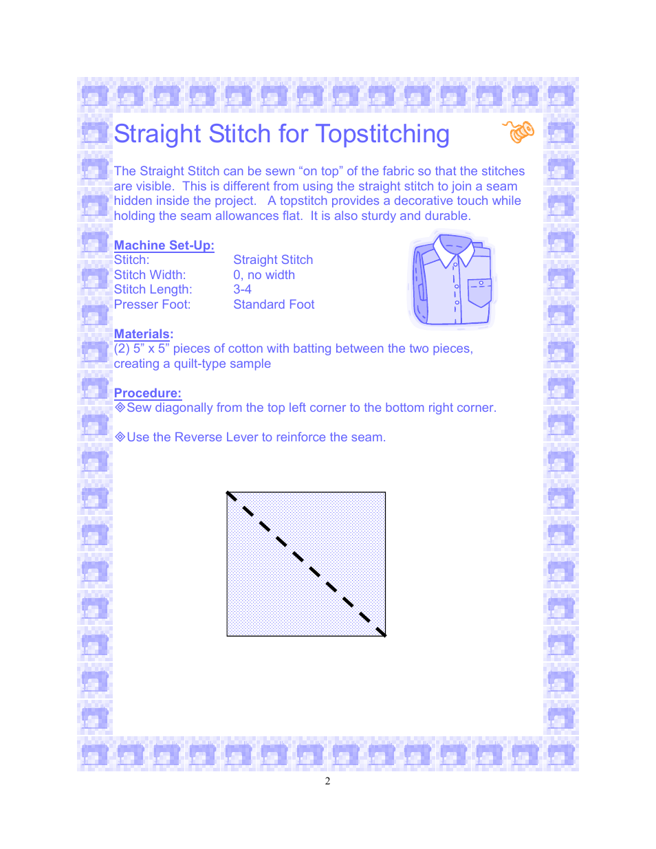 Straight stitch for topstitching | SINGER 6550-WORKBOOK Scholastic User Manual | Page 6 / 59
