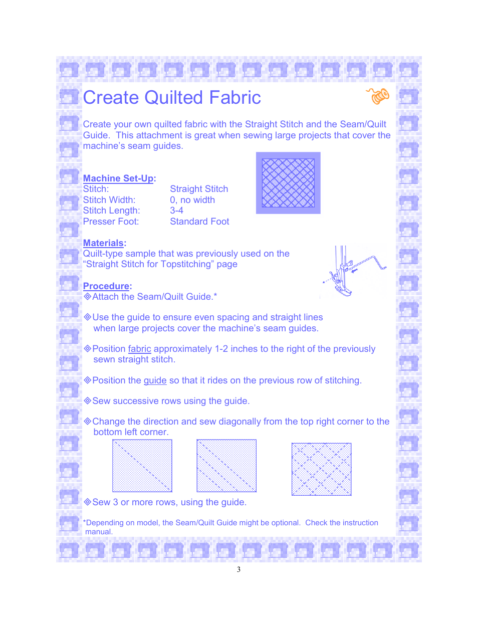Create quilted fabric | SINGER 6550-WORKBOOK Scholastic User Manual | Page 7 / 59