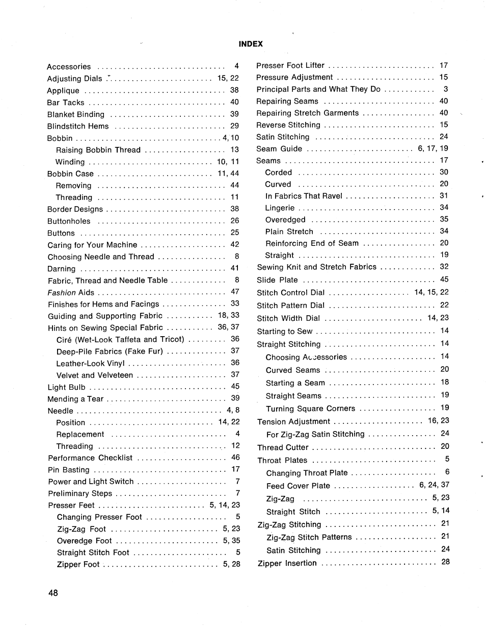 SINGER 714 Graduate User Manual | Page 50 / 52