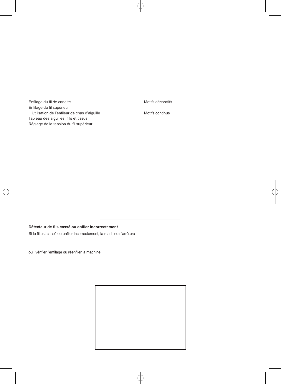 Table des matieres, Information sur mode de sécurité | SINGER 7412 User Manual | Page 4 / 69