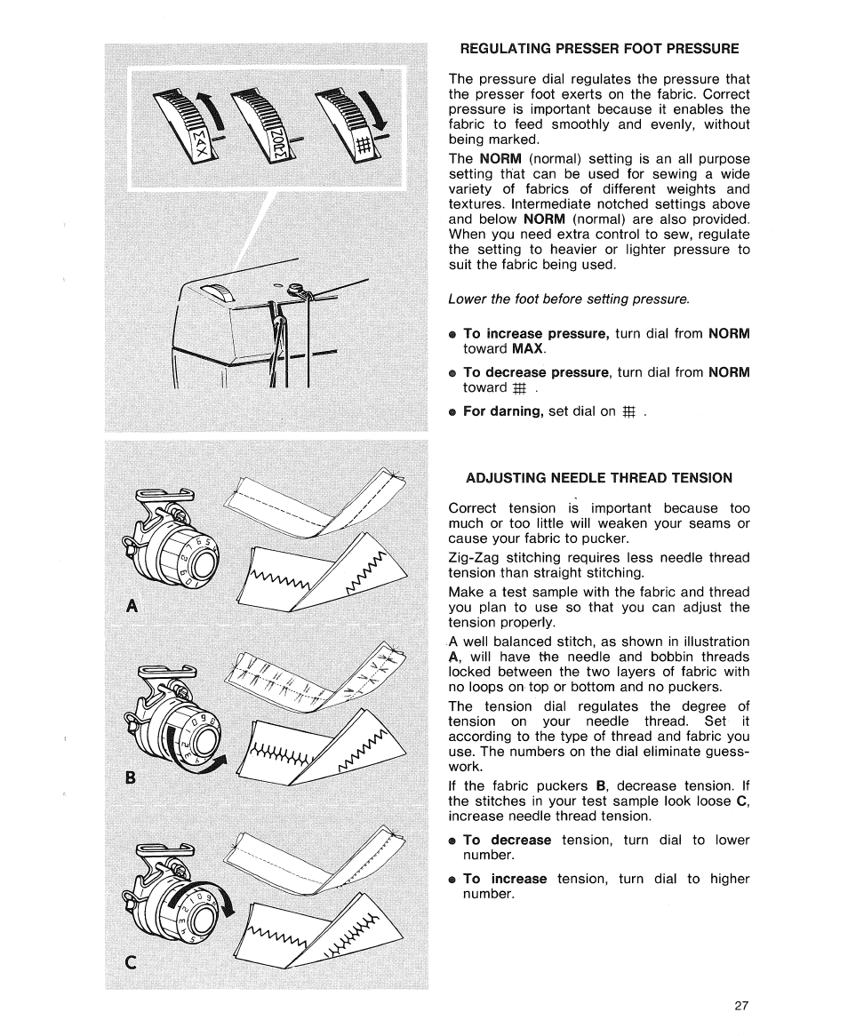 Adjusting needle thread tension, Adjusting needle-thread tension | SINGER 8234 User Manual | Page 29 / 76