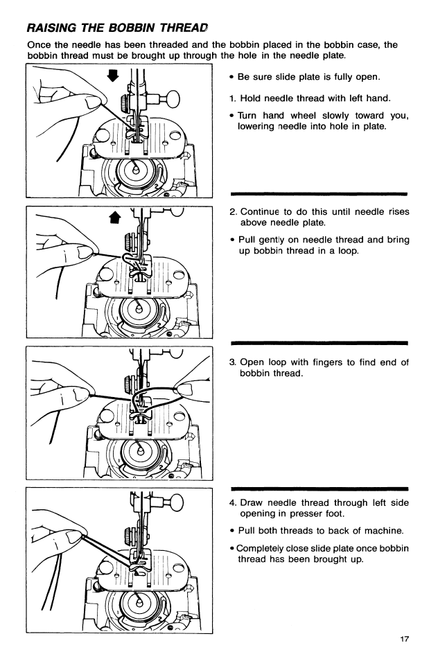 Raising the bobbin thread | SINGER 9113 User Manual | Page 19 / 48