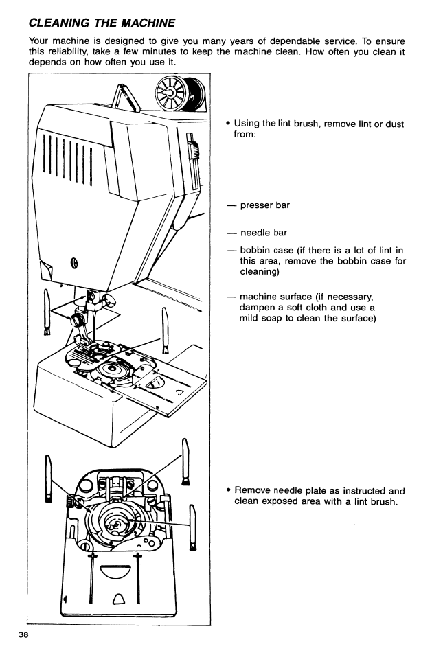 Cleaning the machine | SINGER 9113 User Manual | Page 40 / 48