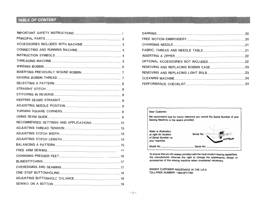 SINGER 9224 User Manual | Page 4 / 32