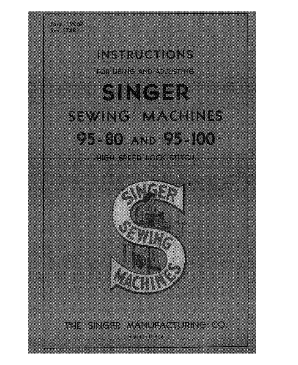 SINGER 95-100 User Manual | 28 pages