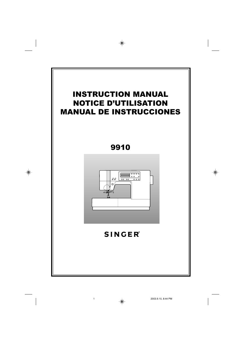 SINGER 9910 Quantum User Manual | 80 pages