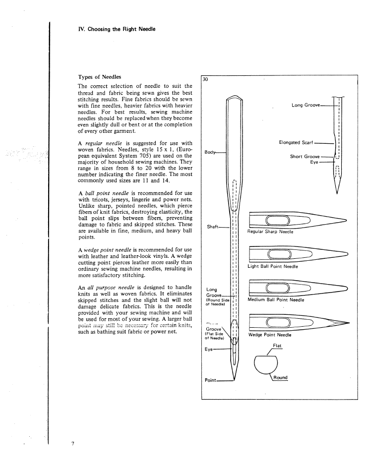 Rv. choosing the right needle | SINGER W1213 User Manual | Page 9 / 44