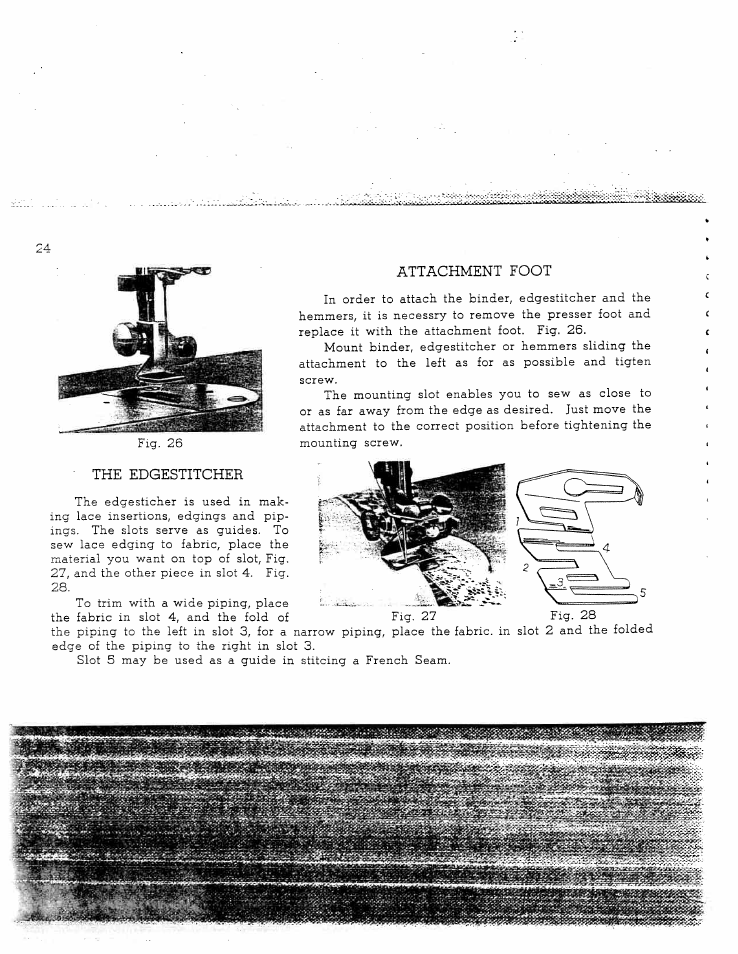 Attachment foot | SINGER W128 User Manual | Page 24 / 30