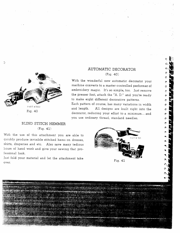 Blind stitch hemmer, Automatic decorator | SINGER W128 User Manual | Page 30 / 30
