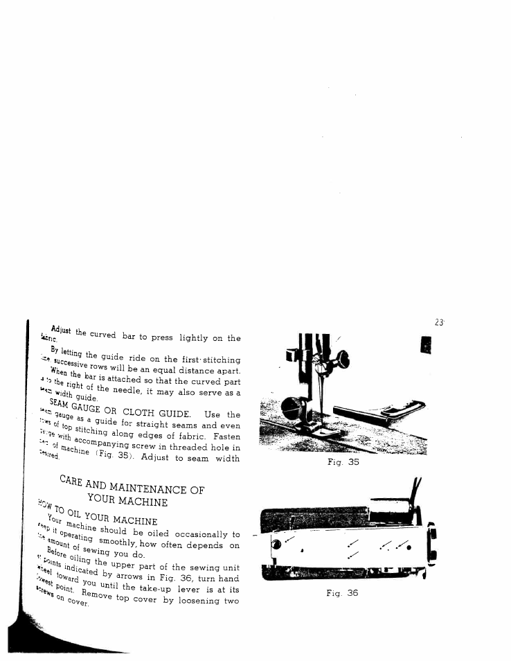 And maintenance of, Machine | SINGER W1365 User Manual | Page 24 / 37