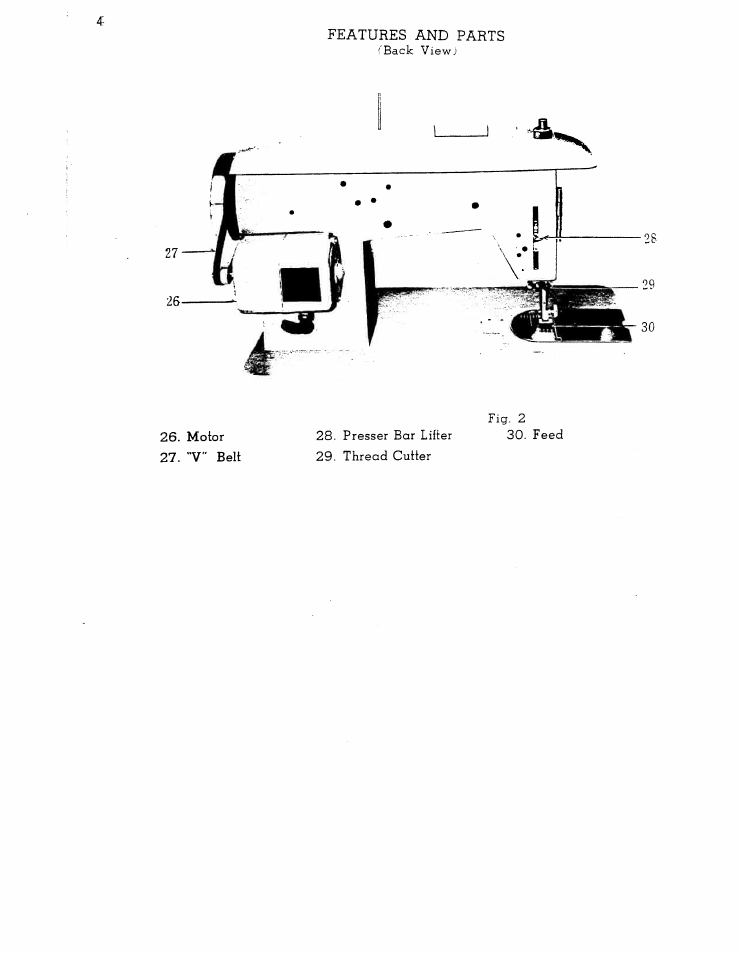 Features and parts | SINGER W1365 User Manual | Page 5 / 37