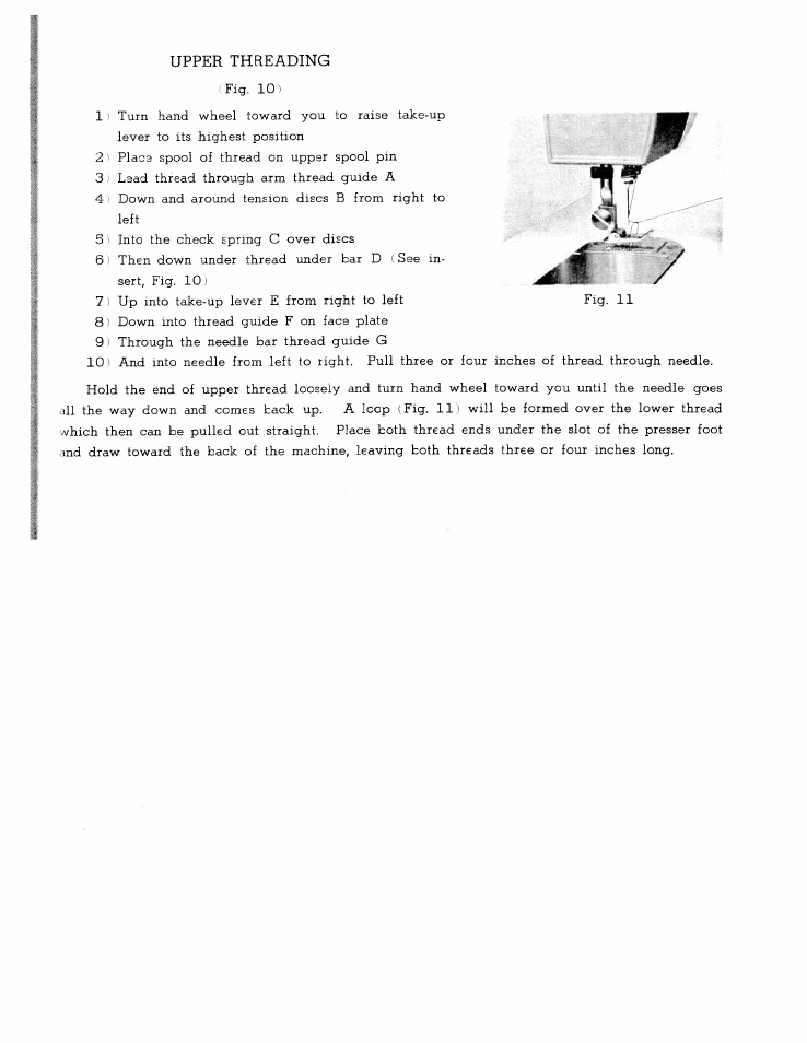 Upper threading | SINGER W167 User Manual | Page 11 / 38