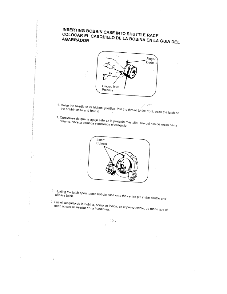 Inserting bobbin caqc iki-m | SINGER W1735 User Manual | Page 12 / 36