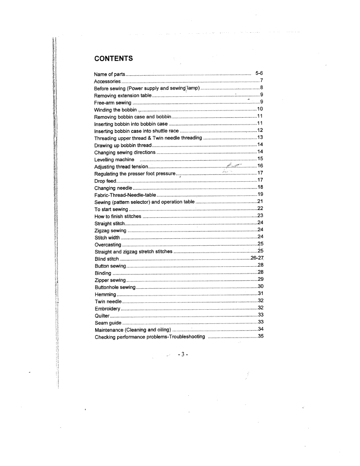 SINGER W1735 User Manual | Page 3 / 36