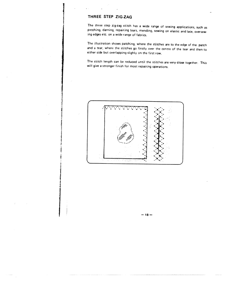 Three step zig-zag | SINGER W1855 User Manual | Page 22 / 32