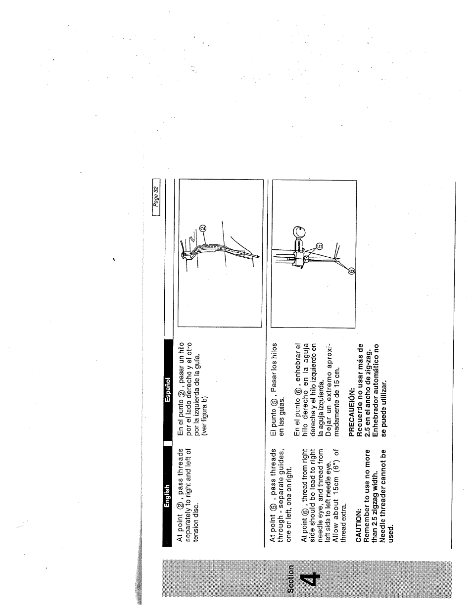 Caution, Precaueión | SINGER W1999 User Manual | Page 40 / 67