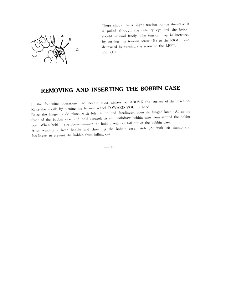 Removing and inserting the bobbin case | SINGER W3851 User Manual | Page 11 / 35