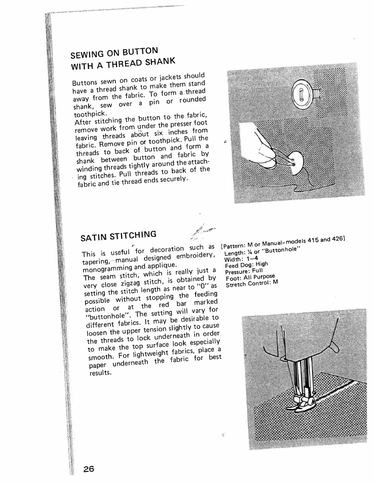 SINGER W426 User Manual | Page 27 / 48