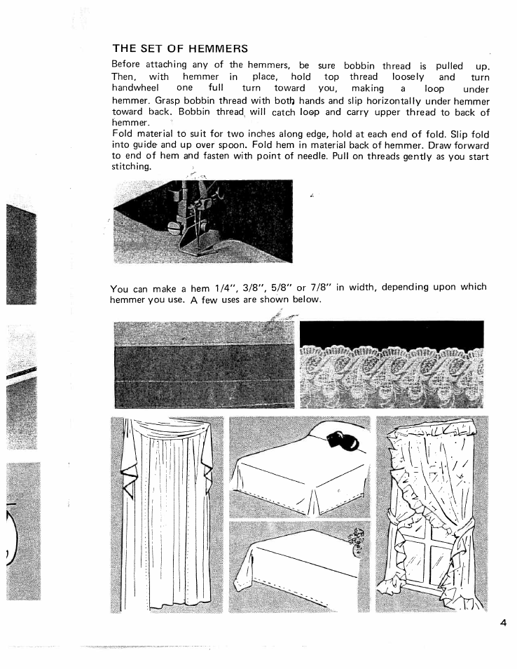 The set of hemmers, The set of hemmers g | SINGER W426 User Manual | Page 44 / 48