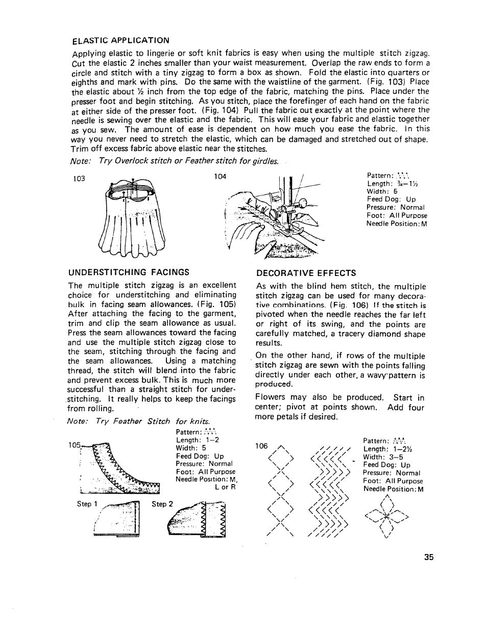 Understitching facings, Decorative effects | SINGER W510 User Manual | Page 37 / 58