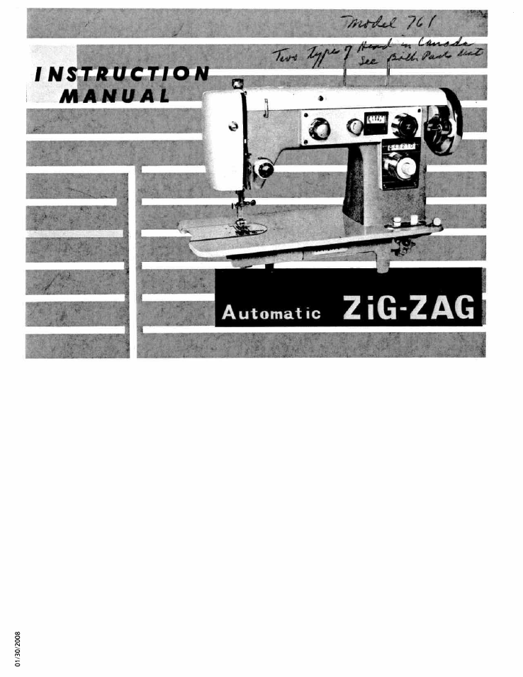 SINGER W761 User Manual | 31 pages