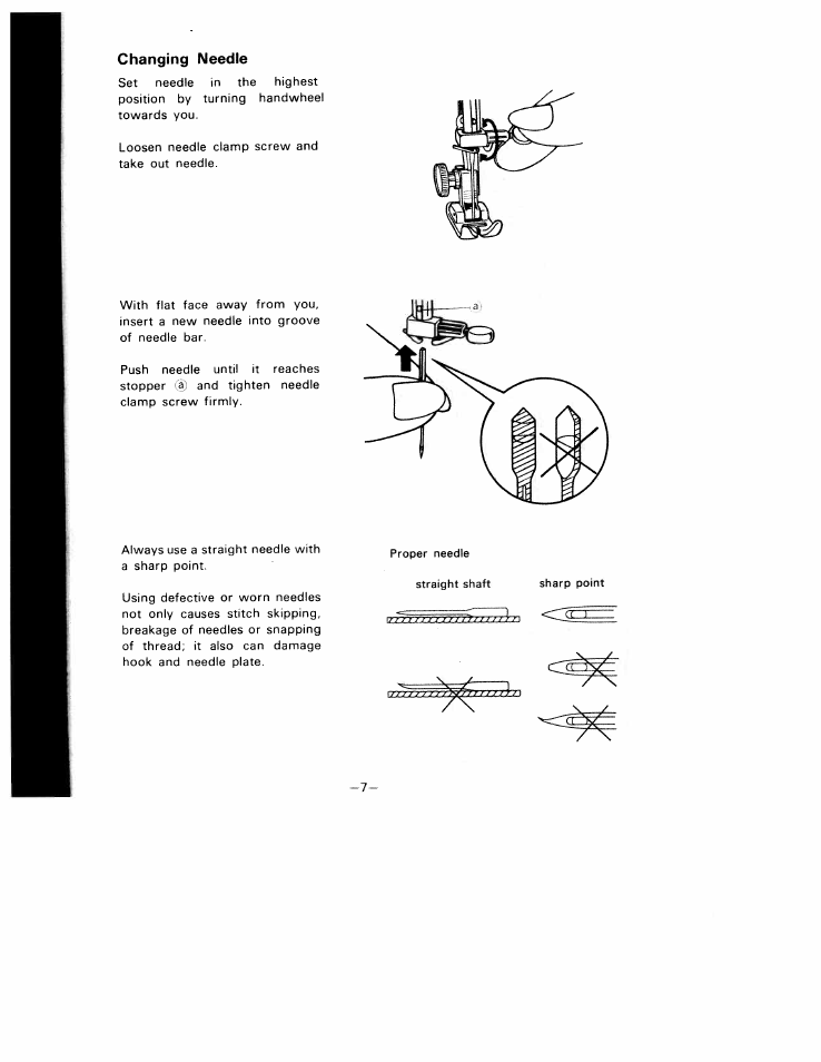 Changing needle | SINGER W1010 User Manual | Page 10 / 46