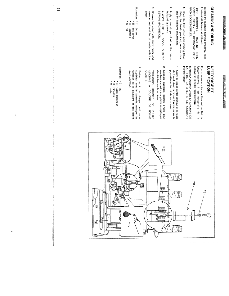 Aaaamjmi&a, Cleaning and oiling, Nettoyage et lubrification | SINGER WSL2000 (Part 2) User Manual | Page 17 / 31