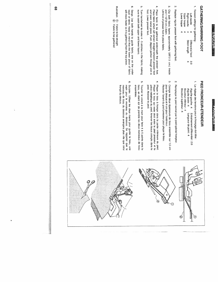 Gathering/shirring foot, Pied fronceur-etendeur | SINGER WSL2000 (Part 2) User Manual | Page 27 / 31