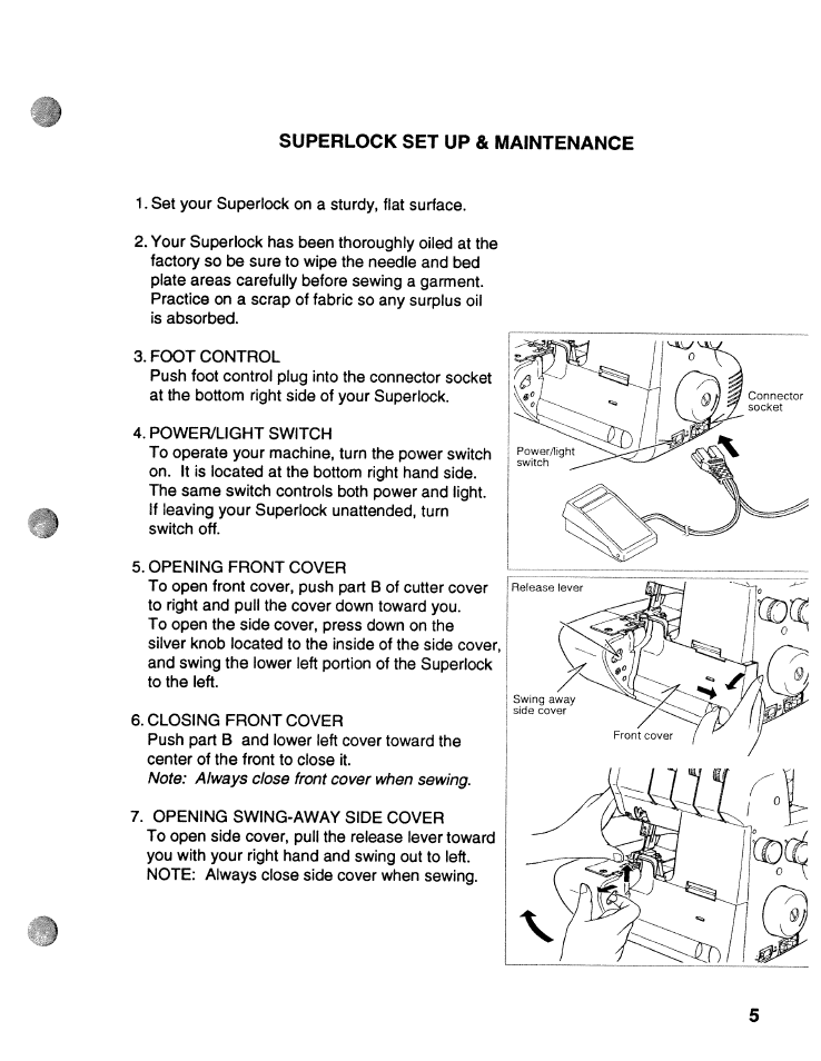 Superlock set up & maintenance | SINGER WSL2000 ATS (Part 1) User Manual | Page 7 / 34